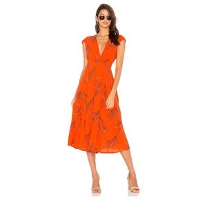Free People Printed Retro Midi Dress